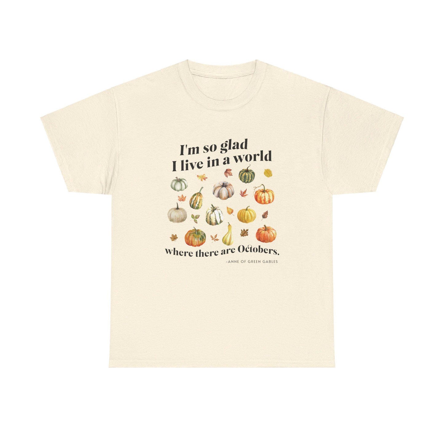 Anne of Green Gables October Pumpkin Shirt, Literature Shirt Fall Is My Favorite Autumn Leaves Shirt Light Academia Cottagecore Bookish Tee