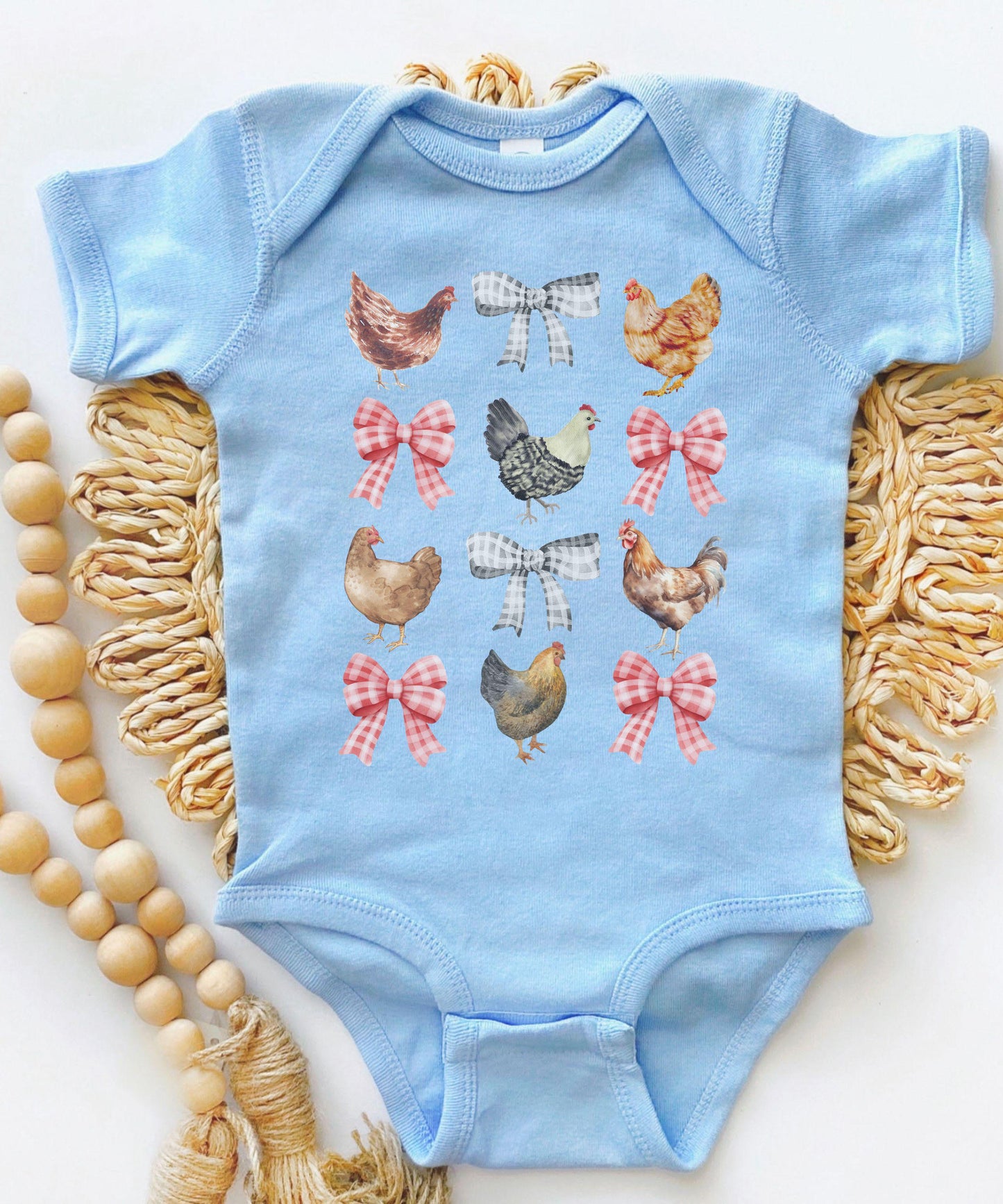 Chicken Baby Bodysuit, Birthday Chicken Shirt Baby Coquette Farm Animal Bodysuit Chickens and Bows Baby Bodysuit, Chicken Baby Shower Gift