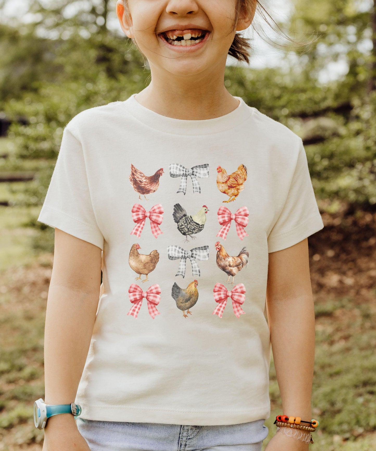 Chicken Shirt Kids, Farm Chicken Shirt Coquette Bow Shirt, Family Matching Mother Daughter Farm Birthday Party Barnyard Chicken Tee Girls