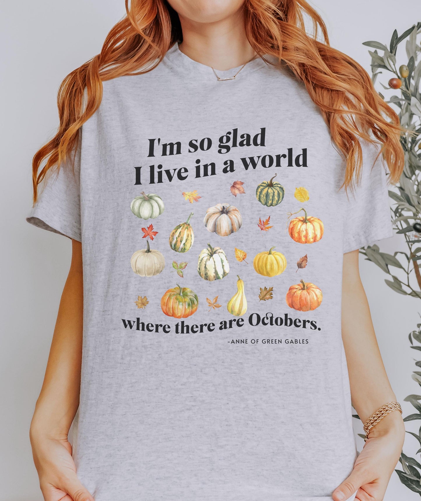 Anne of Green Gables October Pumpkin Shirt, Literature Shirt Fall Is My Favorite Autumn Leaves Shirt Light Academia Cottagecore Bookish Tee