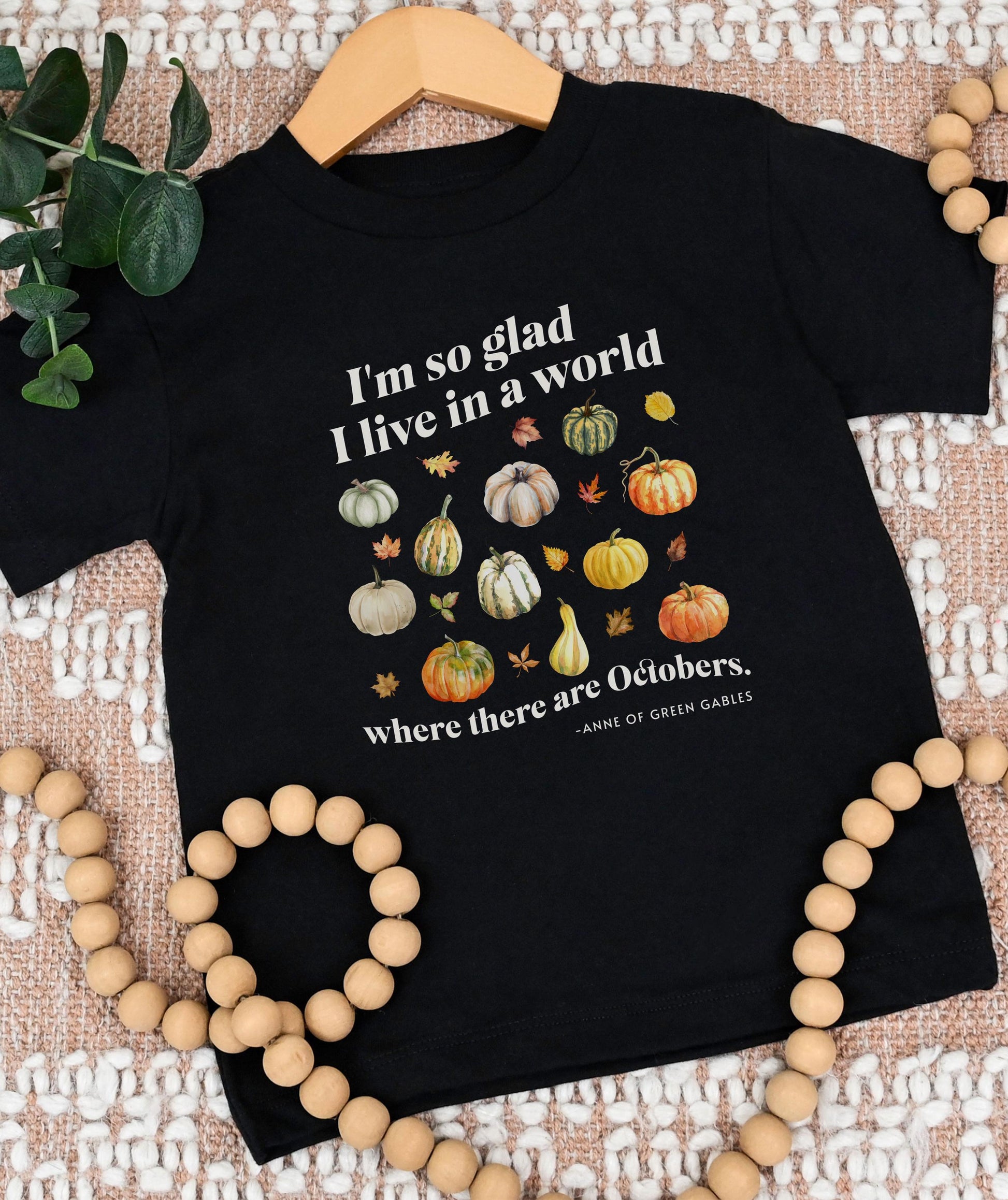 Anne of Green Gables October Quote Shirt Kids, Literature Shirt Toddler Cottagecore Clothes Pumpkin Patch Shirt Toddler Fall Leaves Shirt