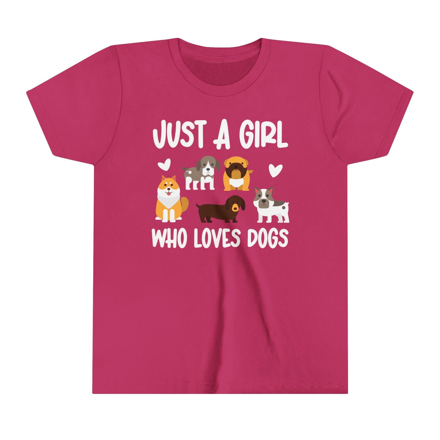 Just A Girl Who Loves Dogs Shirt Kids, Dog Shirt for Girls, Youth Shirt for Dog Lover, Life Goals Shirt, Animal Lover Gift Girl Toddler