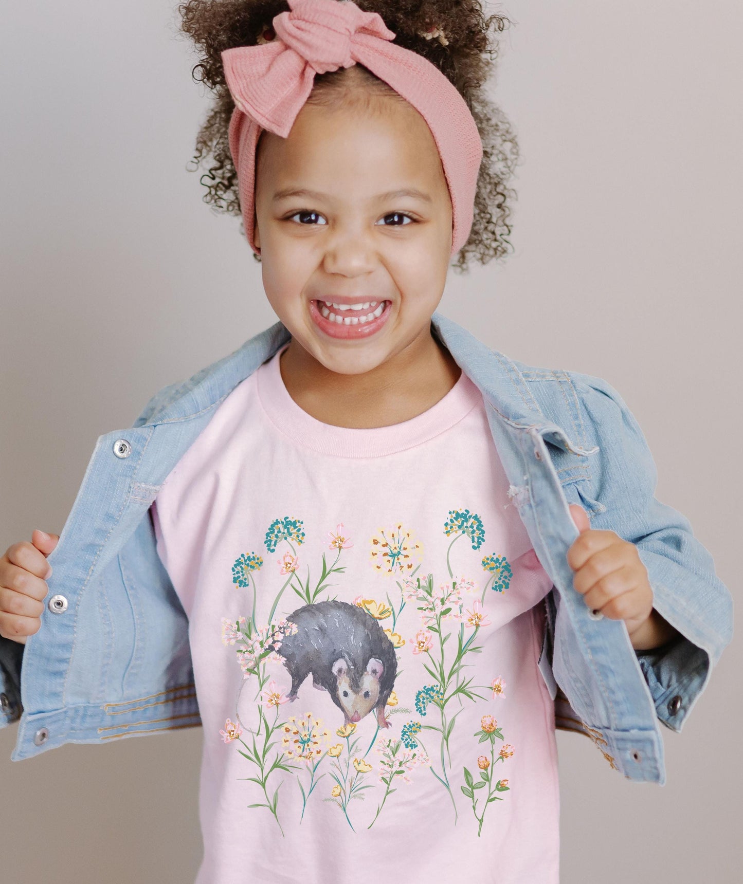 Opossum Shirt Kids, Boho Wild Flowers Cottagecore Possum Shirt Toddler Girls Opossum Gifts Forestcore Cottage Core Granola Girl Nature Shirt