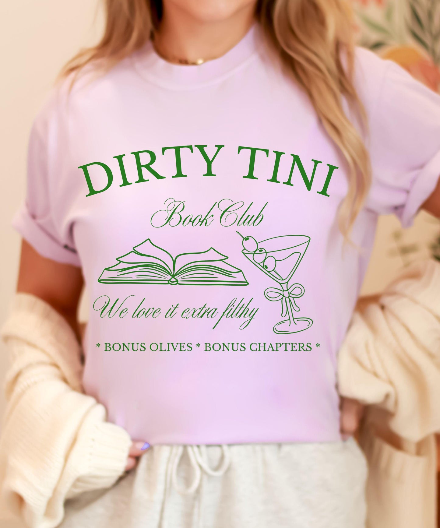 Dirty Tini Book Club Shirt, Dirty Martini Bookish Tshirt Smut Shirt Spicy Books Reader Olive Shirt Dark Romance Reader Gift Romantasy Shirt