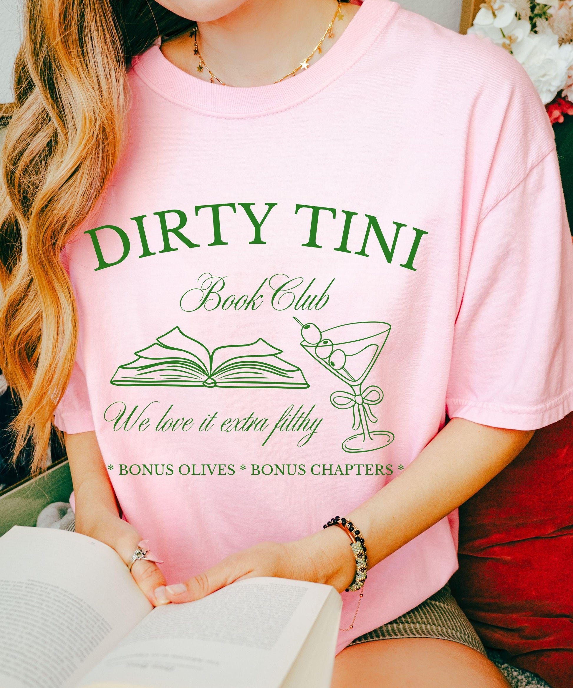 Dirty Tini Book Club Shirt, Dirty Martini Bookish Tshirt Smut Shirt Spicy Books Reader Olive Shirt Dark Romance Reader Gift Romantasy Shirt