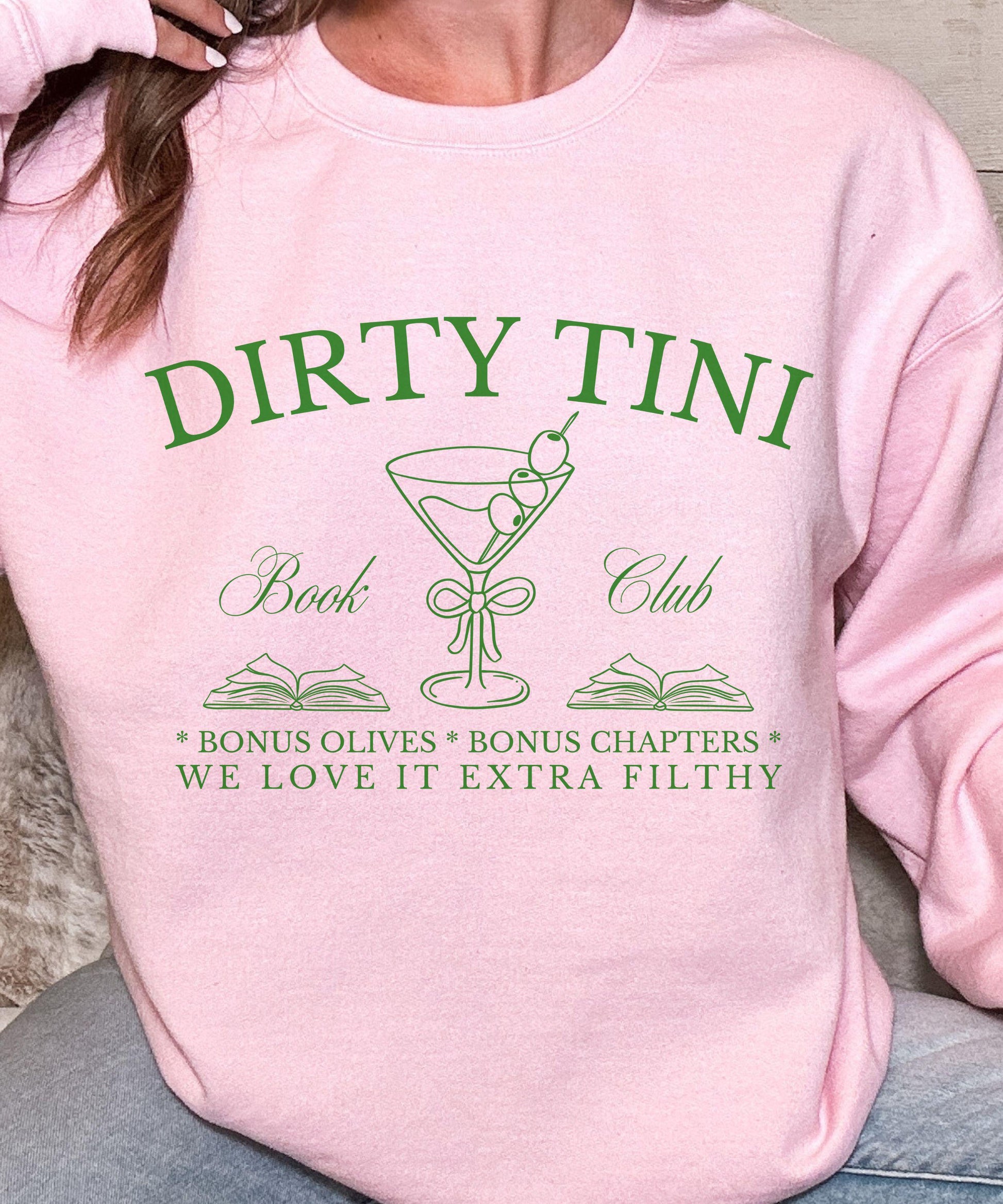 Dirty Martini Book Club Sweatshirt Smut Shirt Spicy Books Reader Olive Shirt Dark Romance Reader Gift Romantasy Shirt Old Money Book Merch