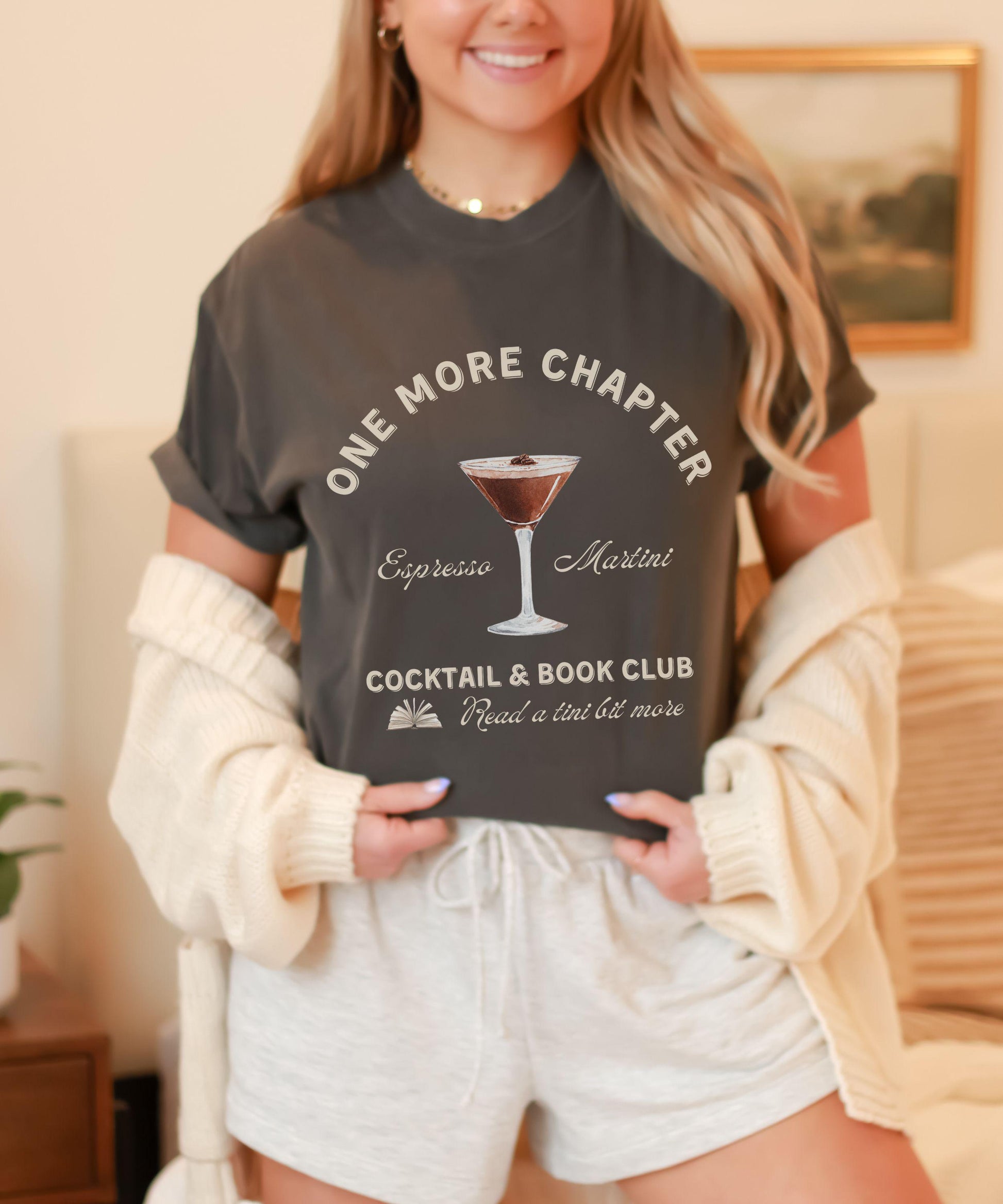 Espresso Martini Cocktail Book Club Shirt, One More Chapter Social Club Shirt Old Money Aesthetic Bookish Merch Signature Drink Reading Tee