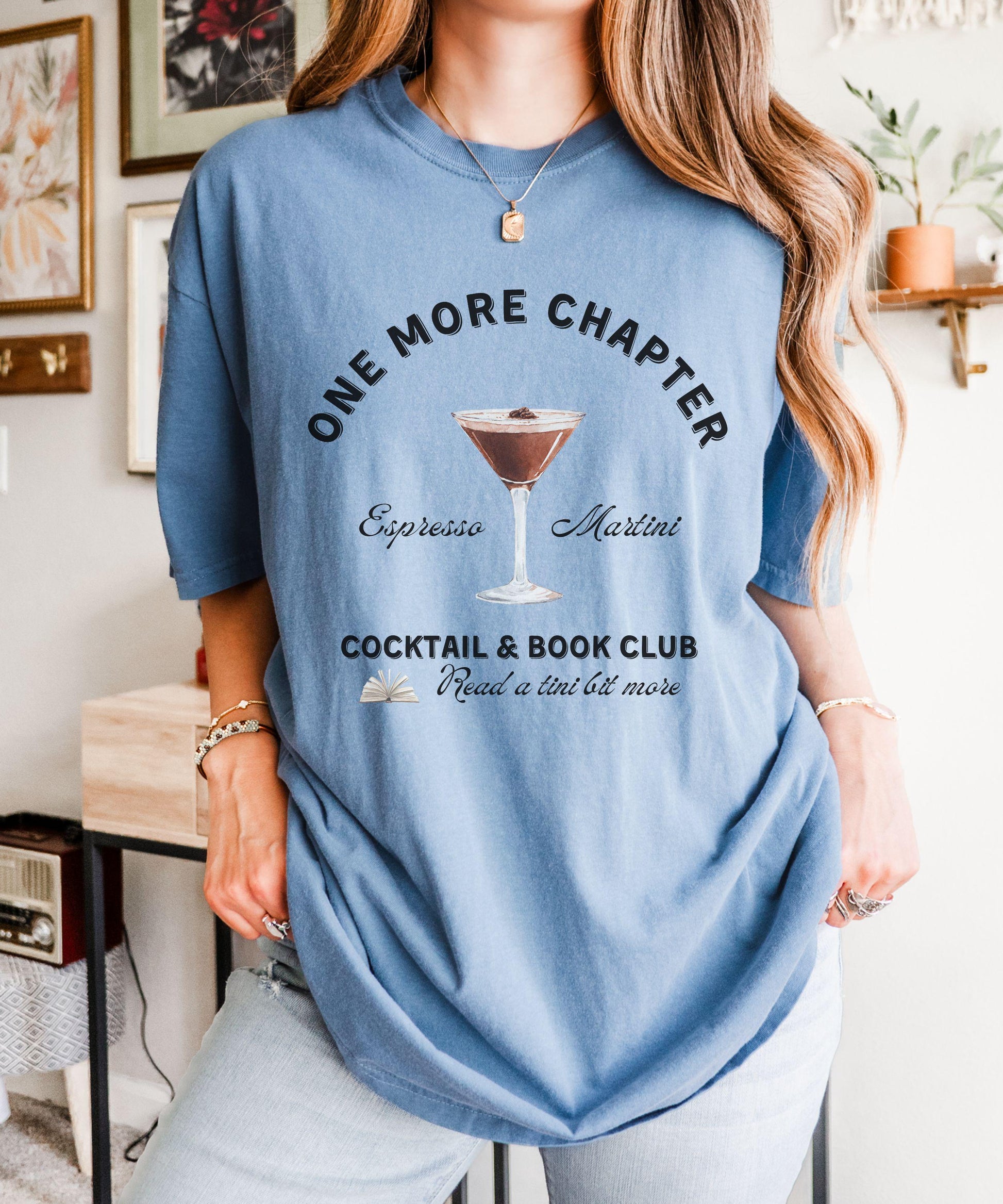 Espresso Martini Cocktail Book Club Shirt, One More Chapter Social Club Shirt Old Money Aesthetic Bookish Merch Signature Drink Reading Tee