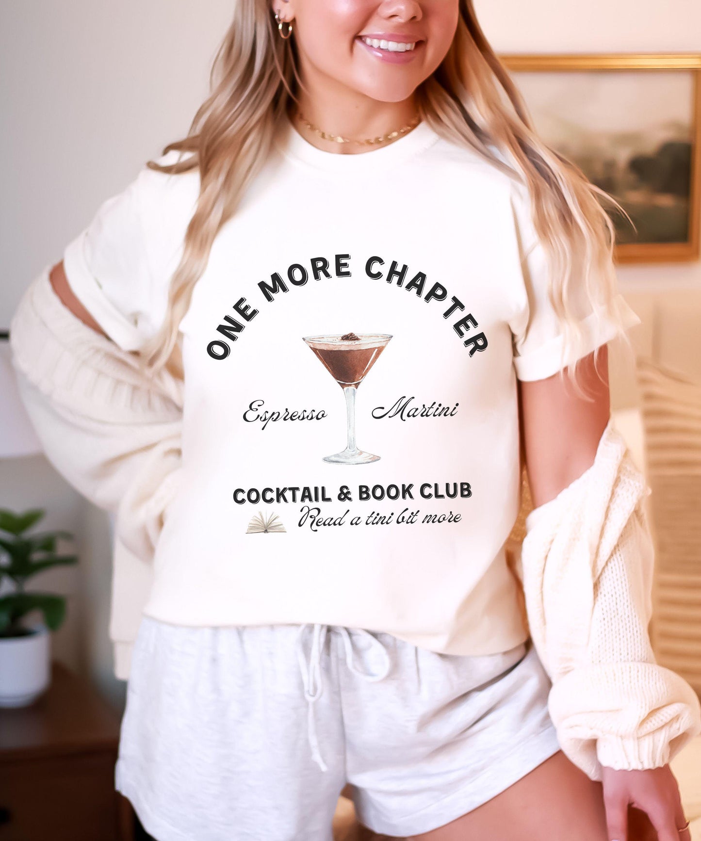 Espresso Martini Cocktail Book Club Shirt, One More Chapter Social Club Shirt Old Money Aesthetic Bookish Merch Signature Drink Reading Tee