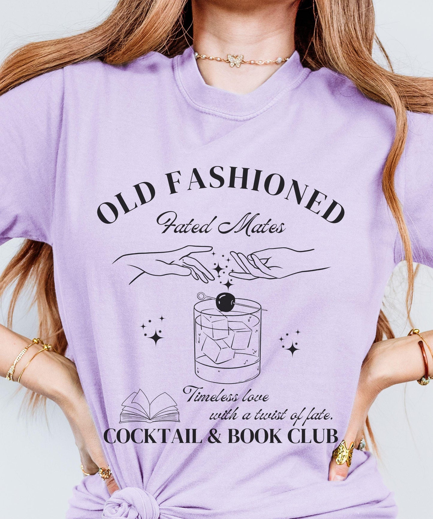 Fated Mates Book Trope Shirt, Old Fashioned Whiskey Signature Cocktail and Book Club Shirt, Romantasy Reader Fantasy Romance Booklover Gift