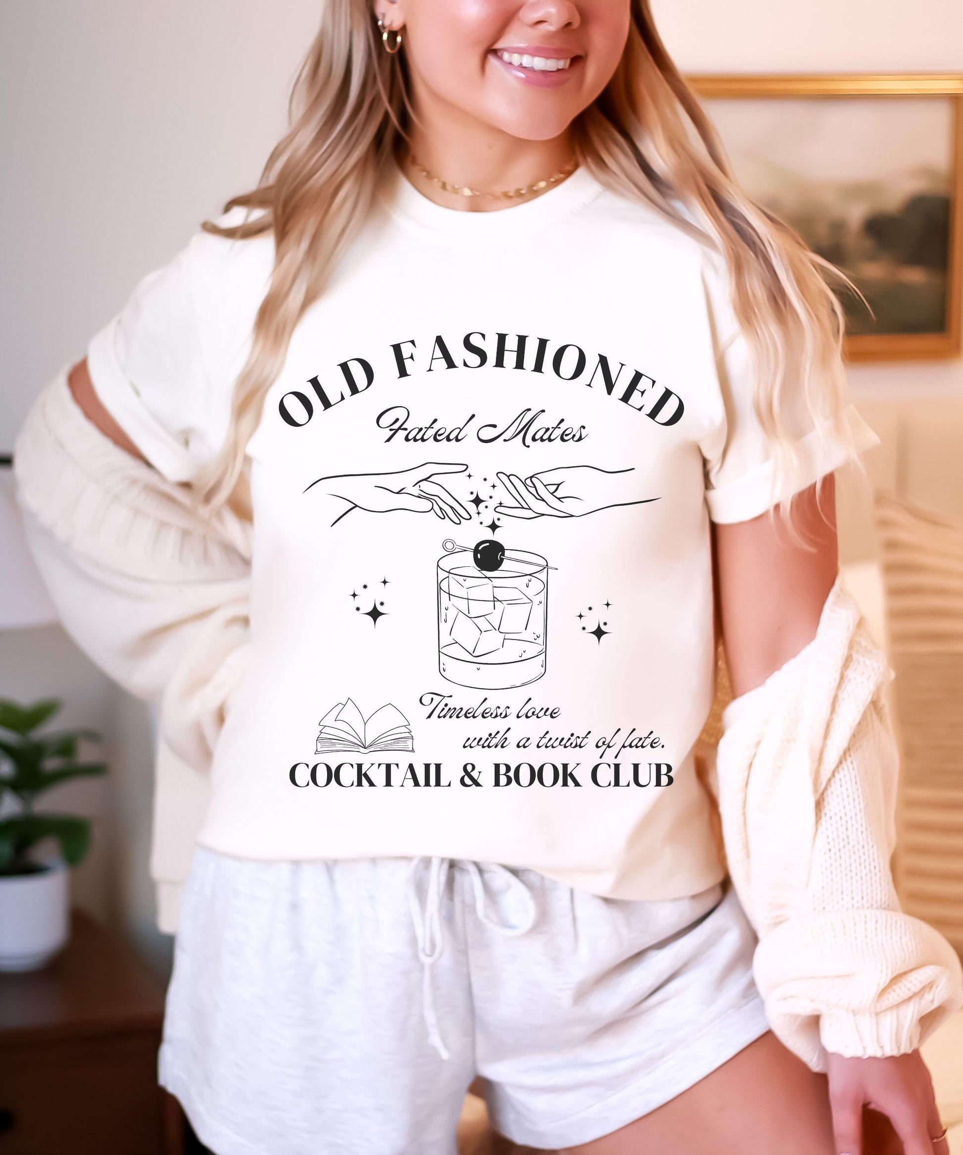 Fated Mates Book Trope Shirt, Old Fashioned Whiskey Signature Cocktail and Book Club Shirt, Romantasy Reader Fantasy Romance Booklover Gift