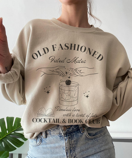 Old Fashioned Fated Mates Book Trope Sweatshirt, Whiskey Reading Sweatshirt Romantasy Reader Gift Fantasy Romance Booklover Sweater