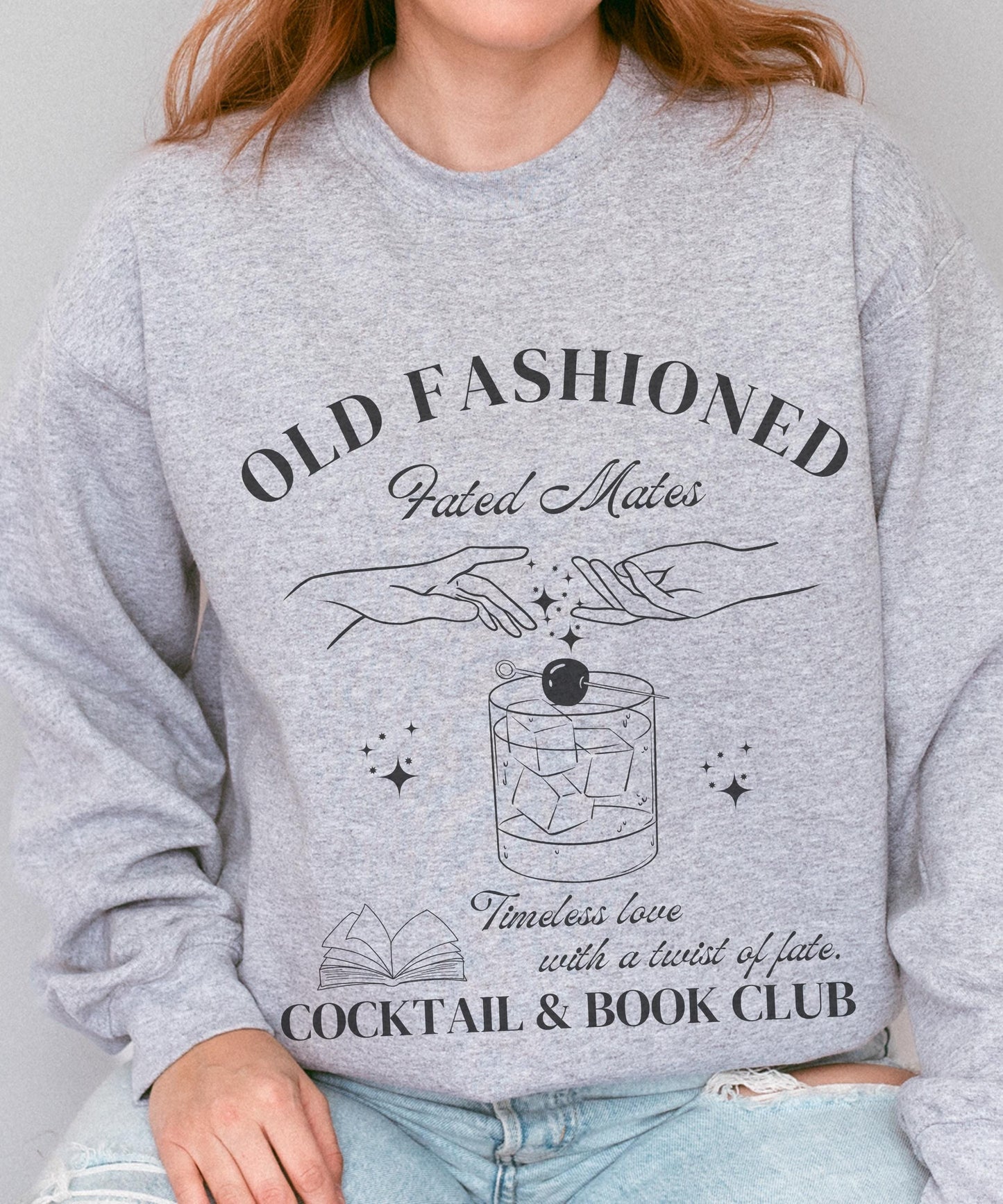 Old Fashioned Fated Mates Book Trope Sweatshirt, Whiskey Reading Sweatshirt Romantasy Reader Gift Fantasy Romance Booklover Sweater