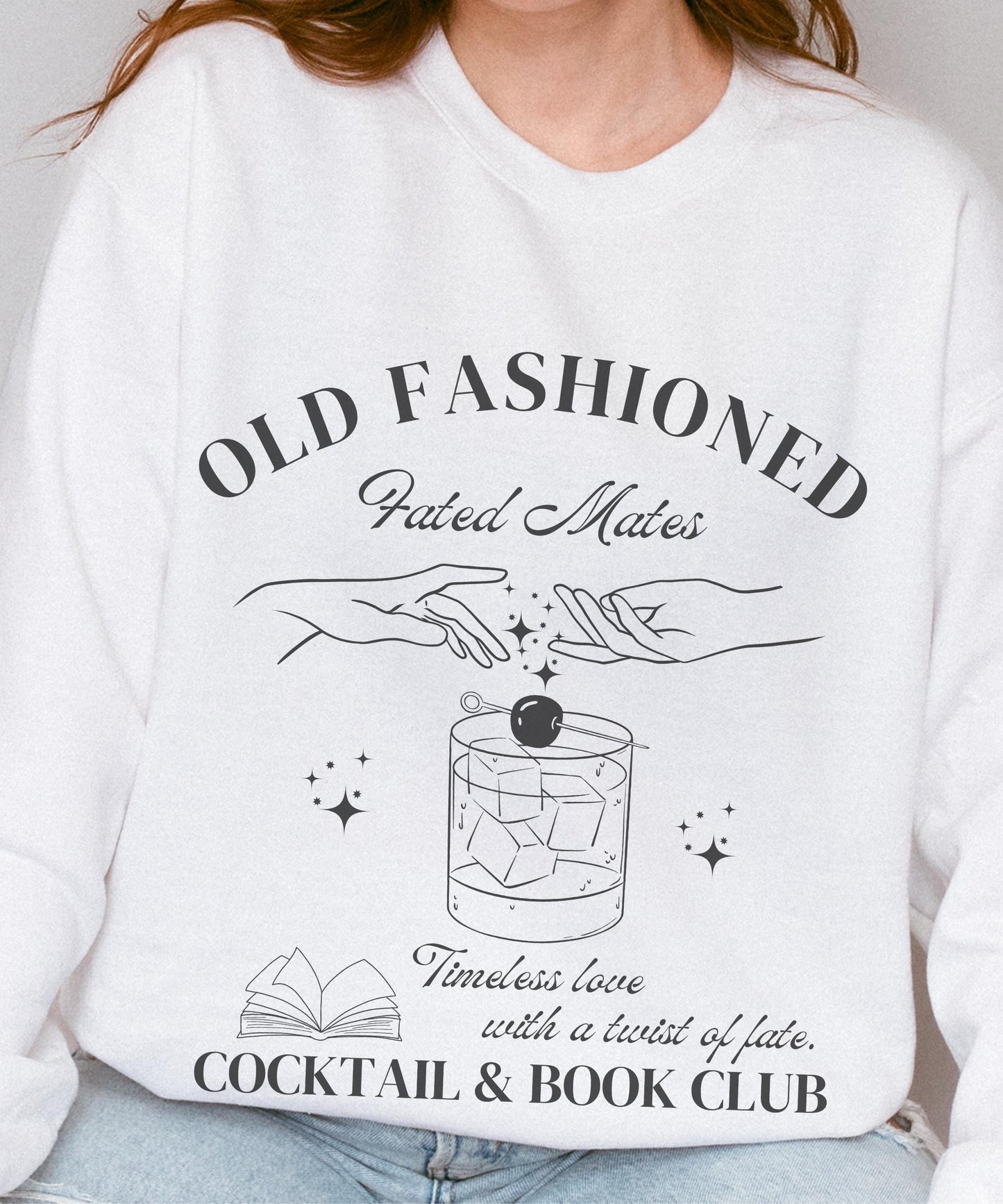 Old Fashioned Fated Mates Book Trope Sweatshirt, Whiskey Reading Sweatshirt Romantasy Reader Gift Fantasy Romance Booklover Sweater