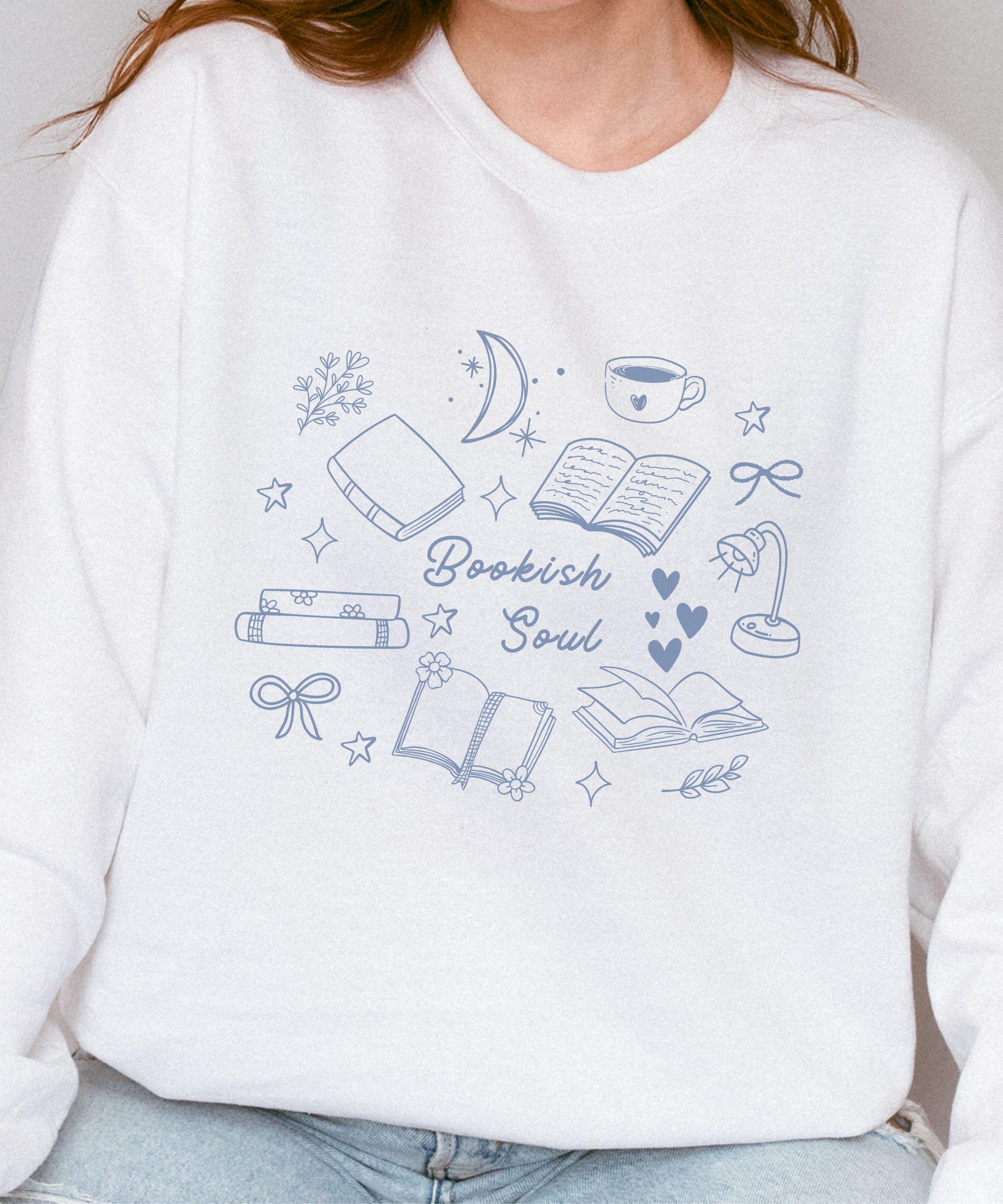 Bookish Soul Sweatshirt, Booklover Sweater Bookish Things Booktrovert Downtown Girl Coquette Bow Sweatshirt Born To Read Library Sweatshirt