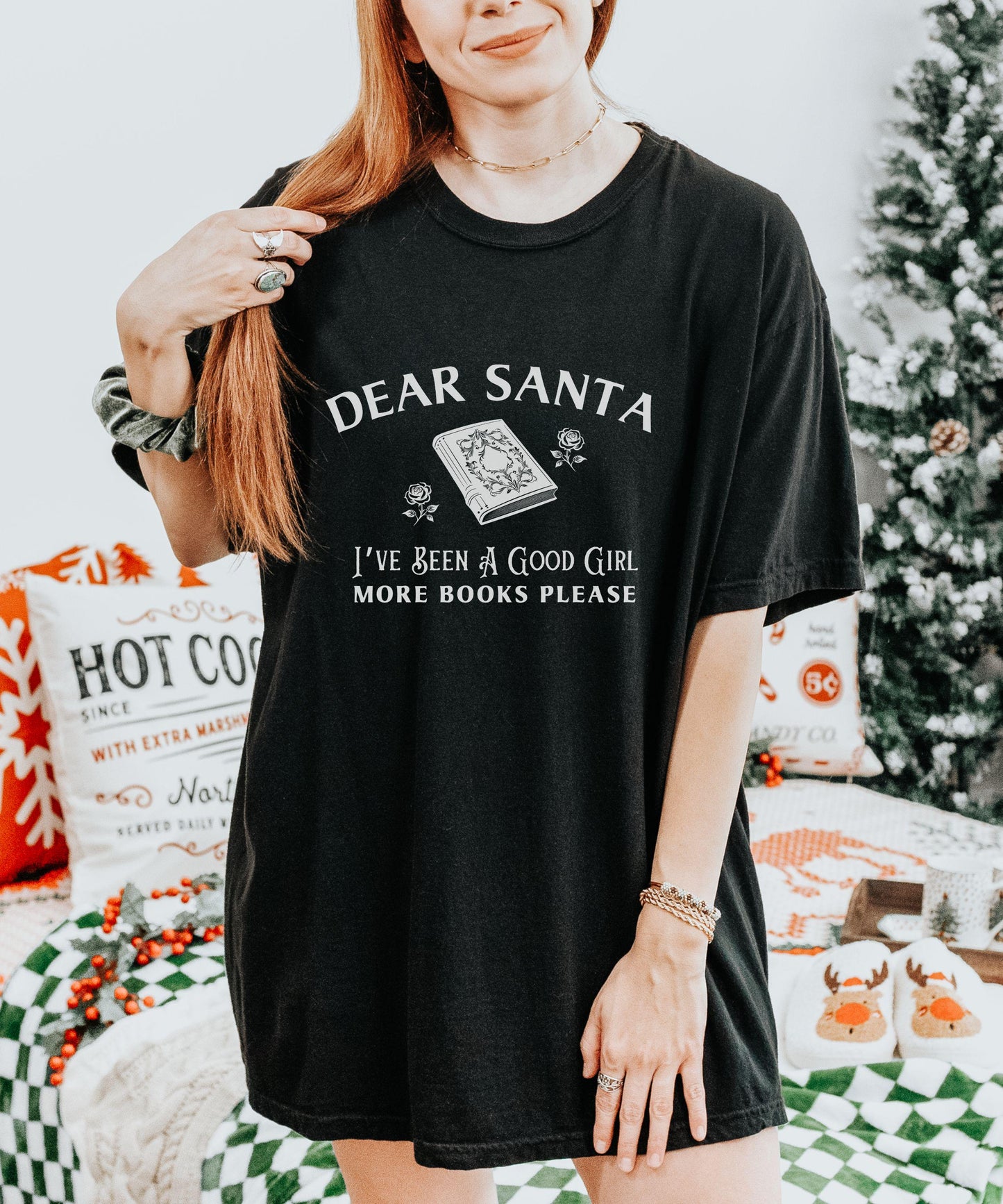 Dark Romance Reader Christmas Shirt, Dear Santa Good Girl Shirt, More Books For Christmas Bookish TShirt, Smut Shirt Spicy Book Lover Gift