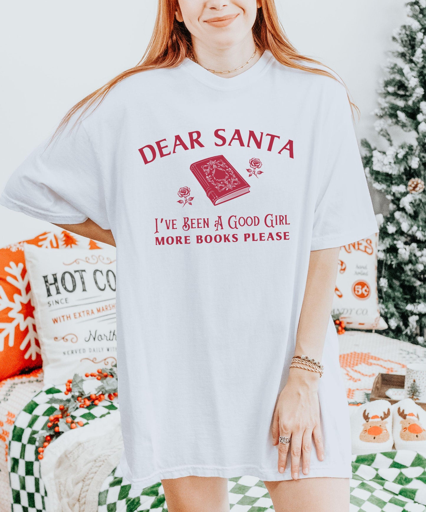 Dark Romance Reader Christmas Shirt, Dear Santa Good Girl Shirt, More Books For Christmas Bookish TShirt, Smut Shirt Spicy Book Lover Gift