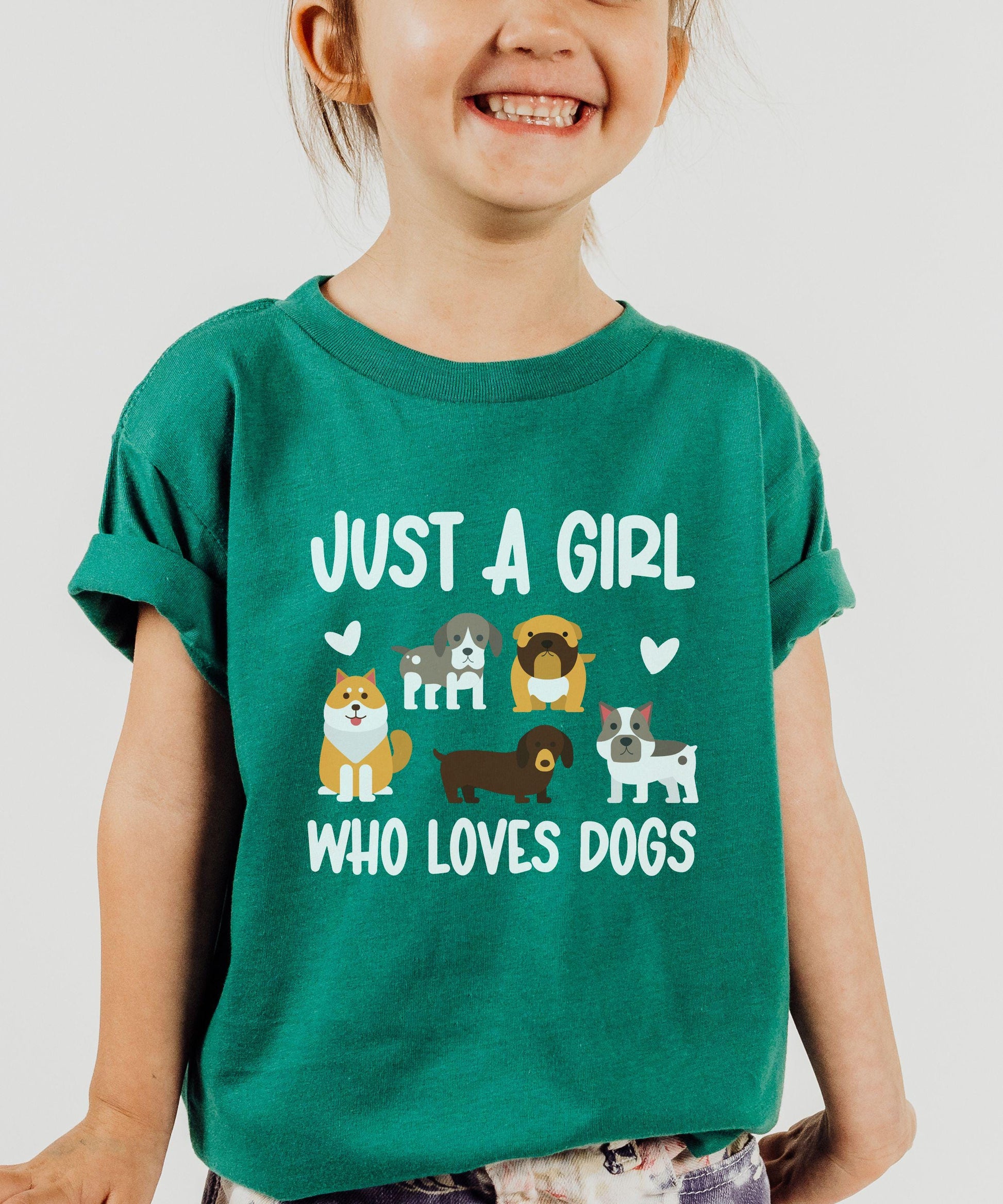 Just A Girl Who Loves Dogs Shirt Kids, Dog Shirt for Girls, Youth Shirt for Dog Lover, Life Goals Shirt, Animal Lover Gift Girl Toddler