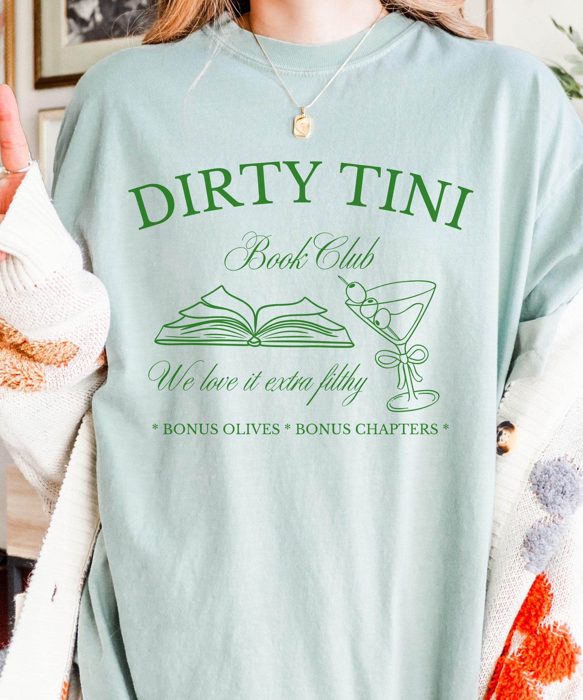 Dirty Tini Book Club Shirt, Dirty Martini Bookish Tshirt Smut Shirt Spicy Books Reader Olive Shirt Dark Romance Reader Gift Romantasy Shirt