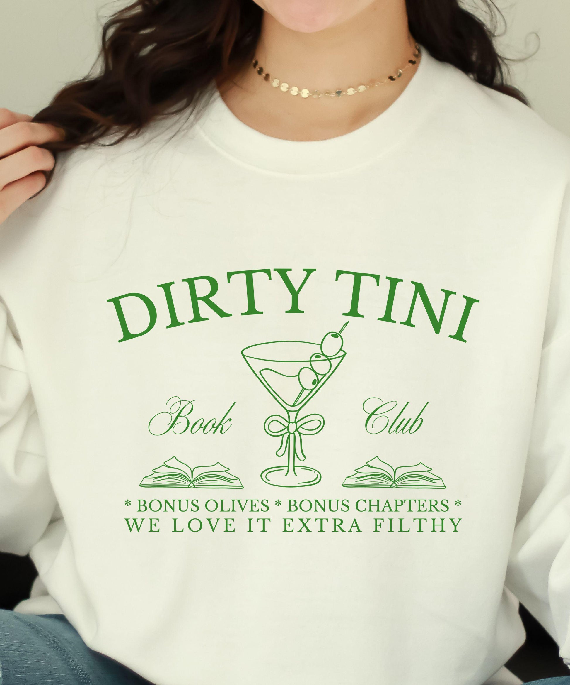 Dirty Martini Book Club Sweatshirt Smut Shirt Spicy Books Reader Olive Shirt Dark Romance Reader Gift Romantasy Shirt Old Money Book Merch