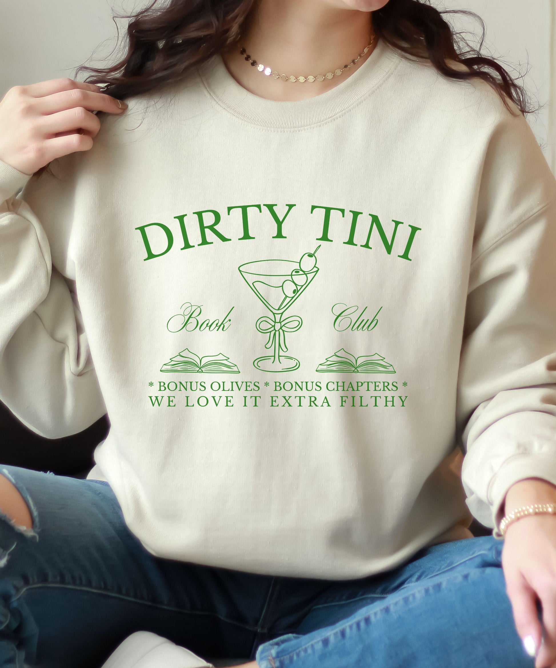 Dirty Martini Book Club Sweatshirt Smut Shirt Spicy Books Reader Olive Shirt Dark Romance Reader Gift Romantasy Shirt Old Money Book Merch