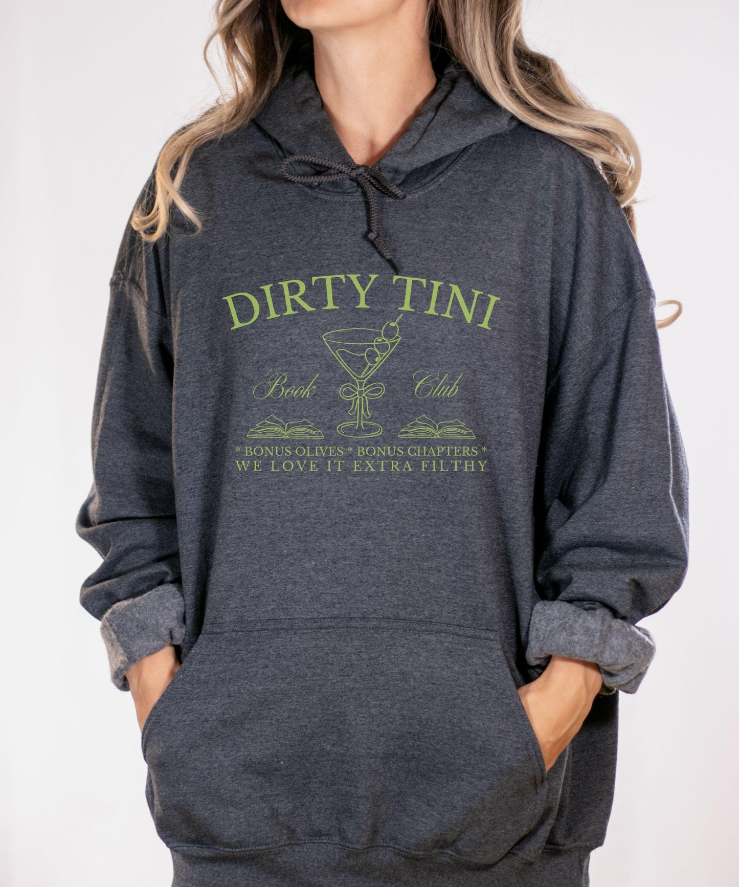 Dirty Martini Book Club Hoodie, Smut Sweatshirt Spicy Books Reader Olive Brine Dark Romance Reader Gift Romantasy Old Money Book Merch