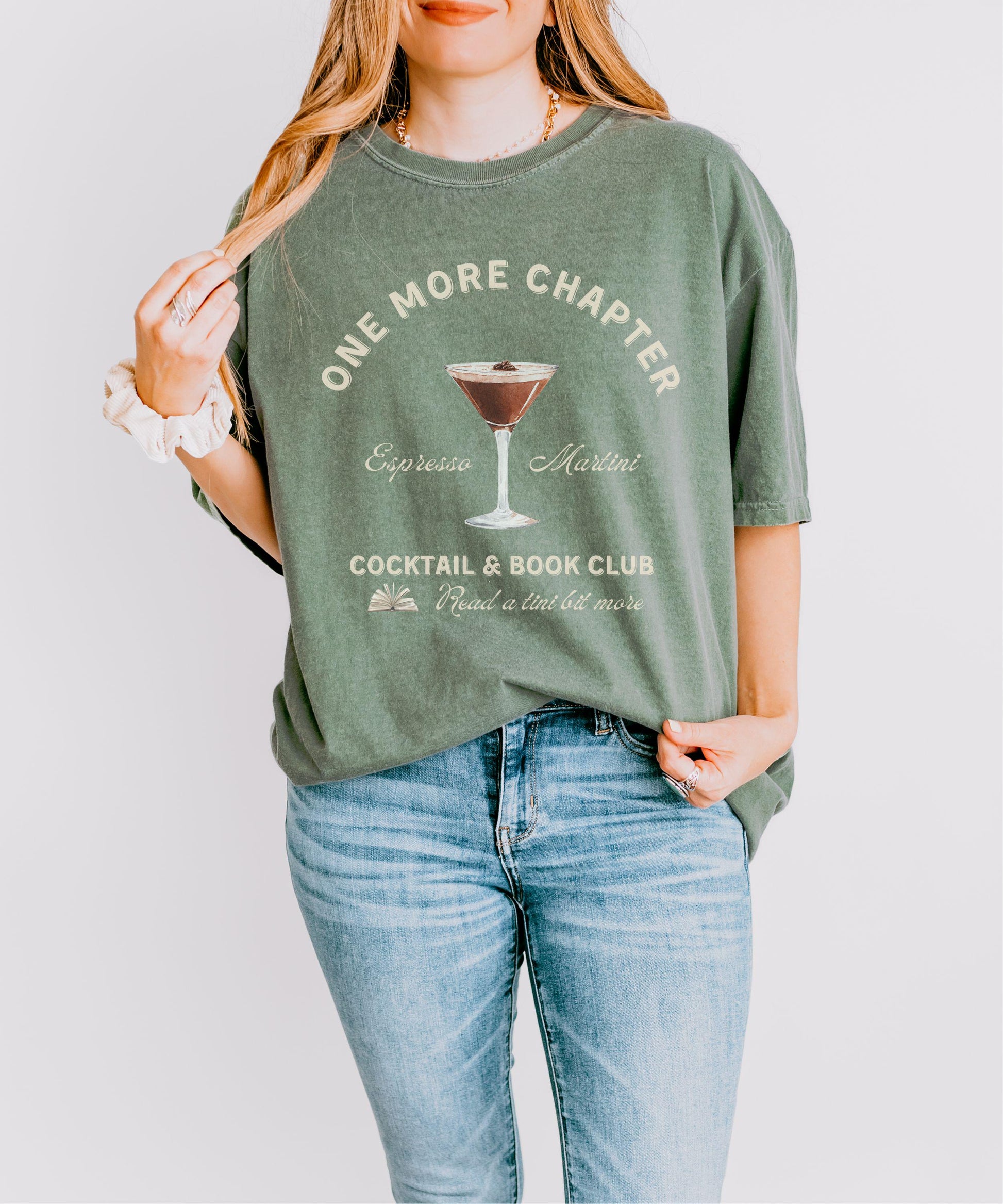 Espresso Martini Cocktail Book Club Shirt, One More Chapter Social Club Shirt Old Money Aesthetic Bookish Merch Signature Drink Reading Tee