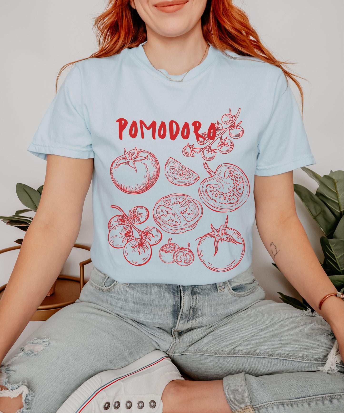 Tomato Shirt, Pomodoro Italy Shirt Tomato Girl Vegetable Shirt Old Money Aesthetic Vegetarian Shirt Downtown Girl Italian Aesthetic Tee