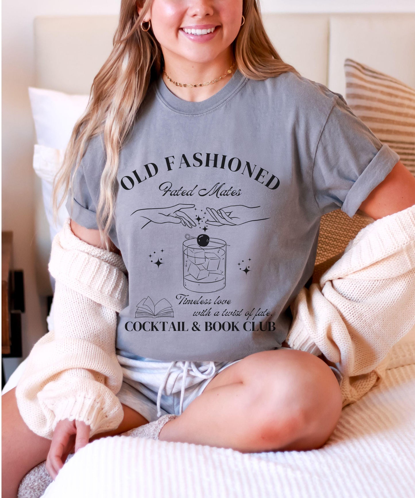 Fated Mates Book Trope Shirt, Old Fashioned Whiskey Signature Cocktail and Book Club Shirt, Romantasy Reader Fantasy Romance Booklover Gift