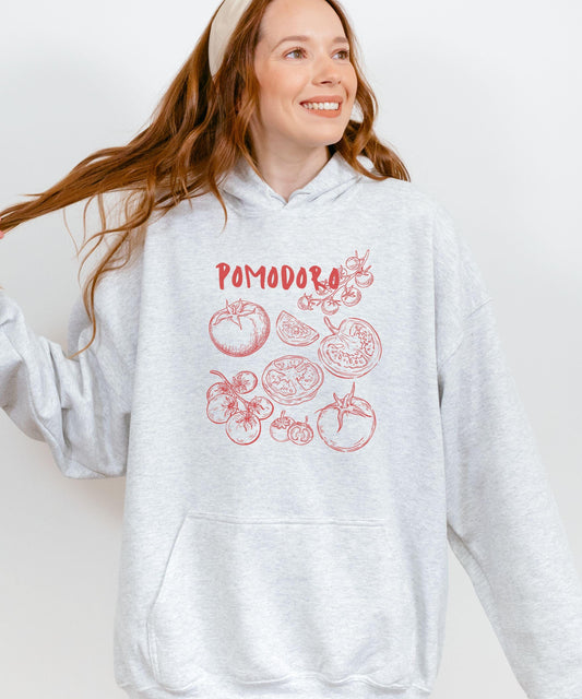 Pomodoro Italian Tomato Hoodie Sweatshirt, Italy Sweatshirt, Old Money Aesthetic Vegetable Hoodie Tomato Girl Chef Gift Foodie Sweatshirt