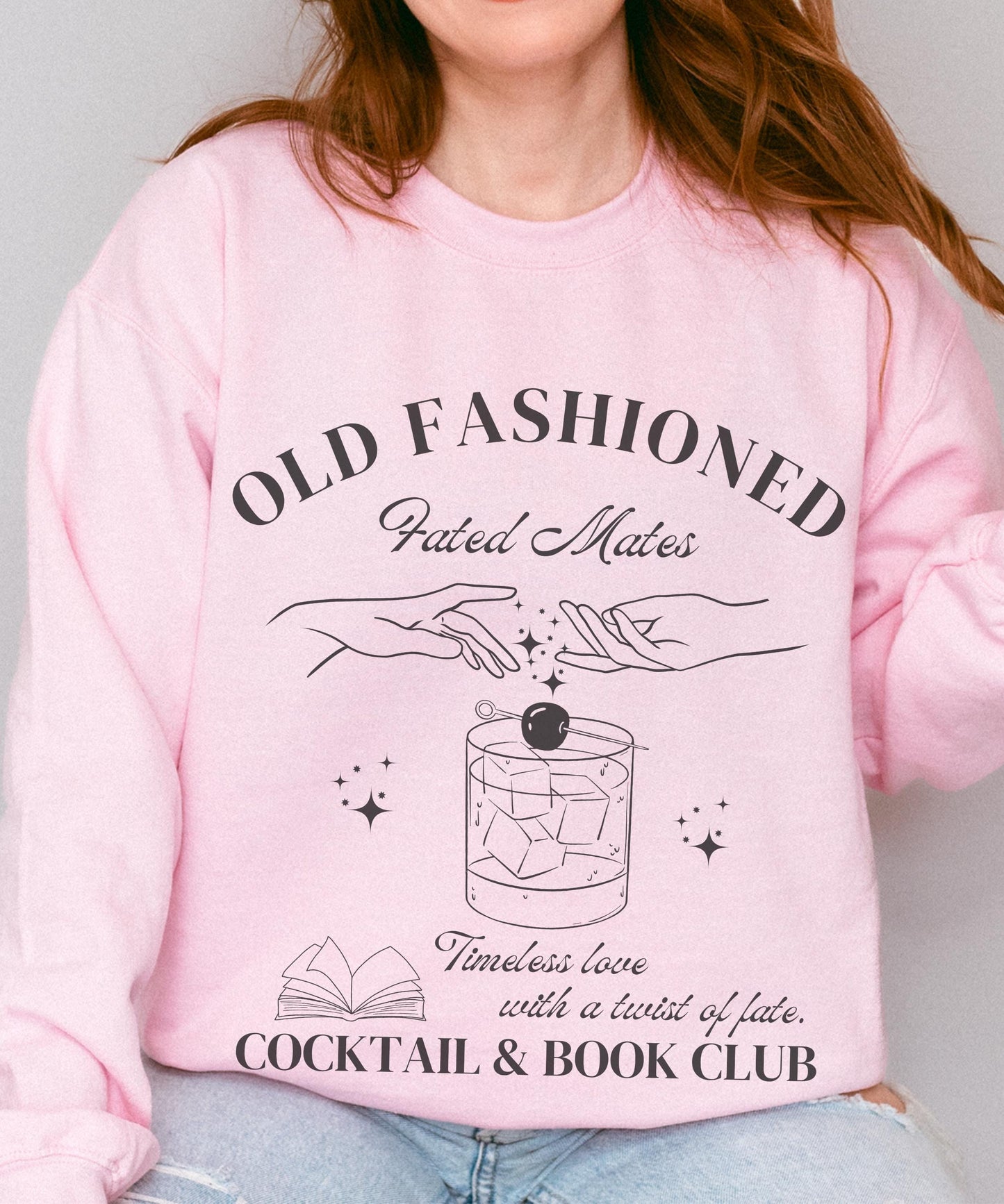 Old Fashioned Fated Mates Book Trope Sweatshirt, Whiskey Reading Sweatshirt Romantasy Reader Gift Fantasy Romance Booklover Sweater