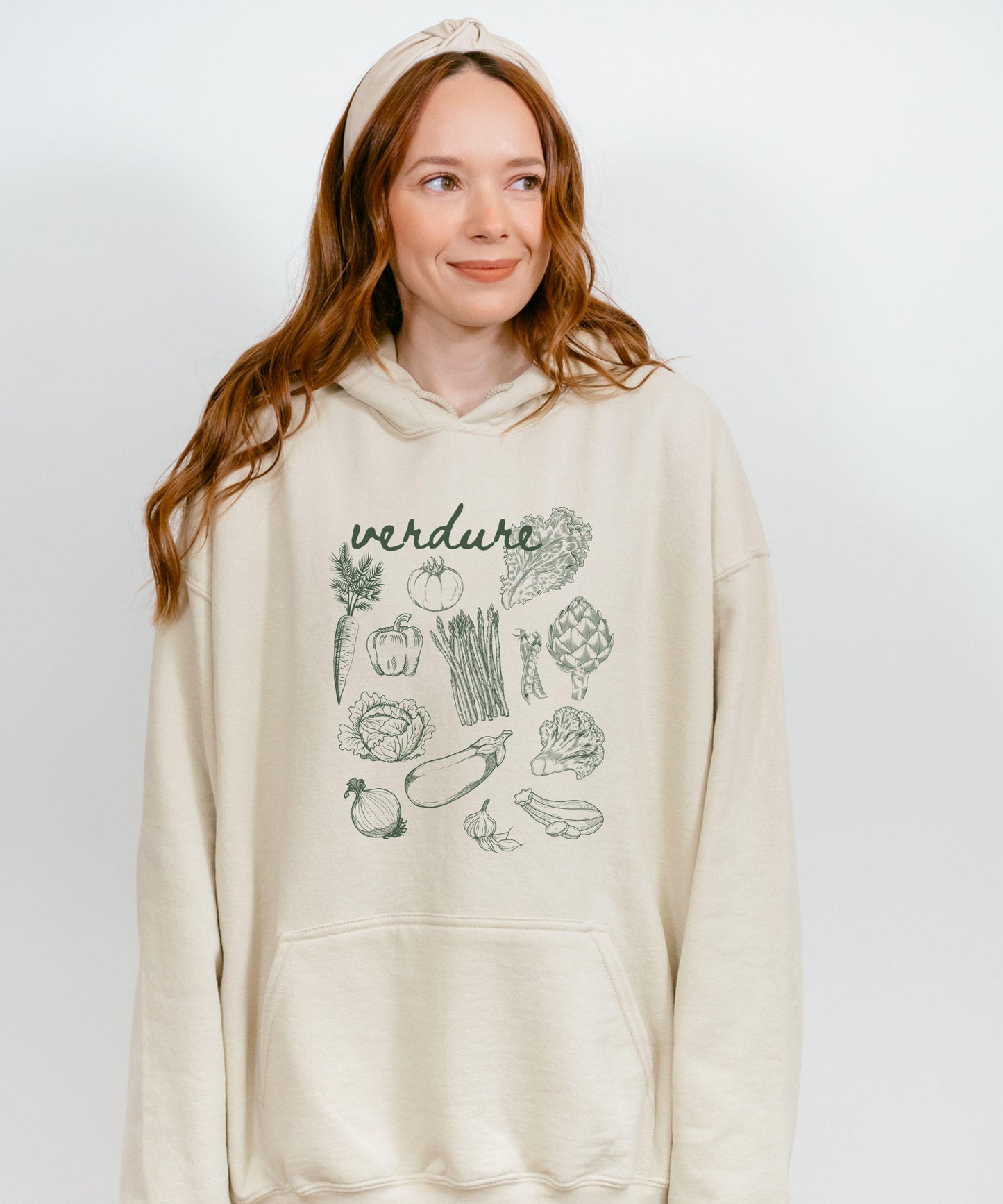 Verdure Italian Vegetables Hoodie, Italy Aesthetic Vegetarian Sweatshirt, Old Money Aesthetic Italian Foodie Veggie Sweater Gardener Hoodie