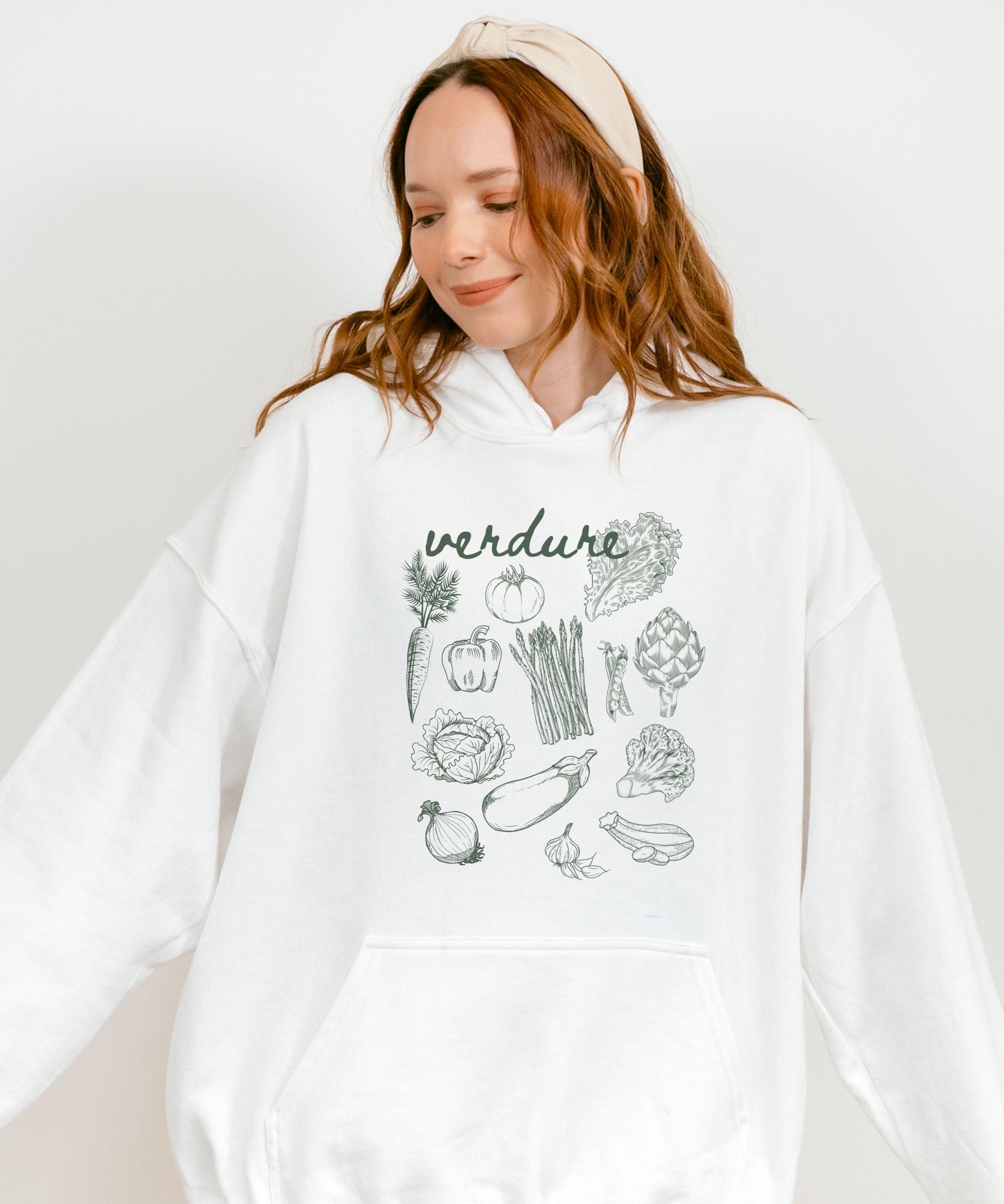 Verdure Italian Vegetables Hoodie, Italy Aesthetic Vegetarian Sweatshirt, Old Money Aesthetic Italian Foodie Veggie Sweater Gardener Hoodie