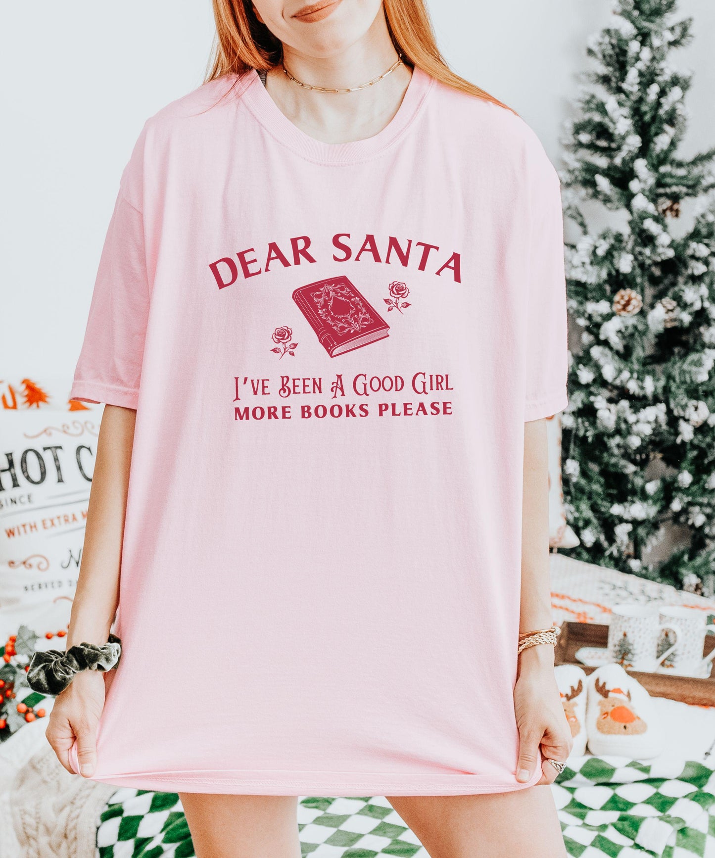 Dark Romance Reader Christmas Shirt, Dear Santa Good Girl Shirt, More Books For Christmas Bookish TShirt, Smut Shirt Spicy Book Lover Gift