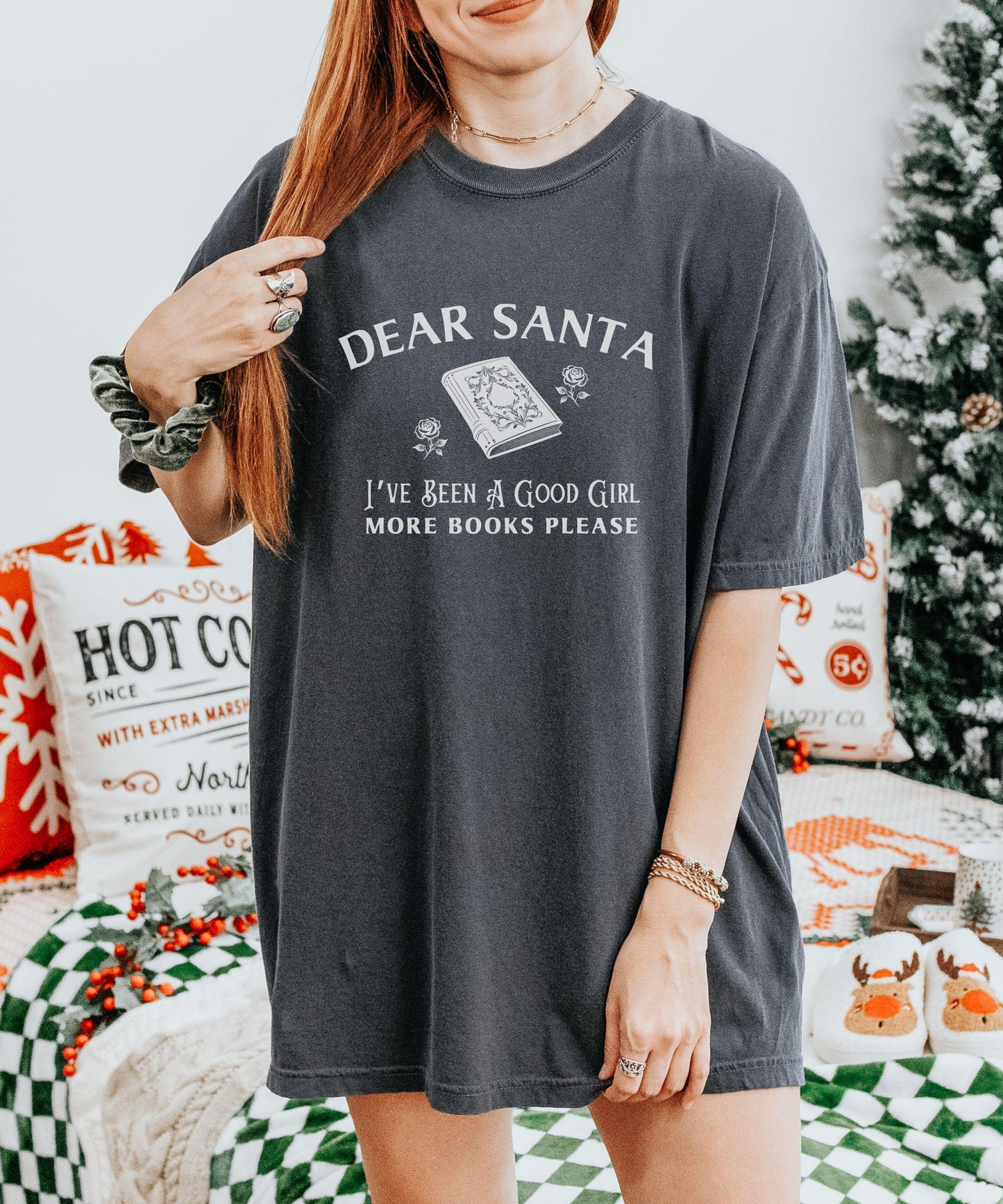 Dark Romance Reader Christmas Shirt, Dear Santa Good Girl Shirt, More Books For Christmas Bookish TShirt, Smut Shirt Spicy Book Lover Gift