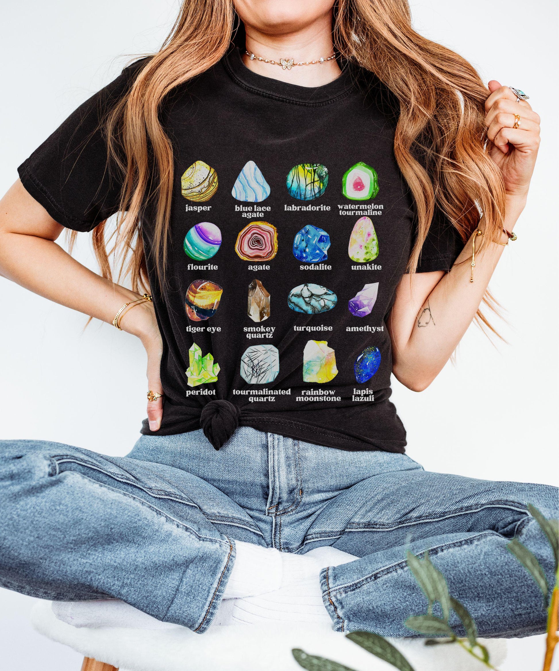 Gemstone Shirt, Comfort Colors Gems and Minerals Shirt Crystals Tshirt Naturecore Shirt Granola Girl Shirt Geology Gifts, Rockhound Tshirt