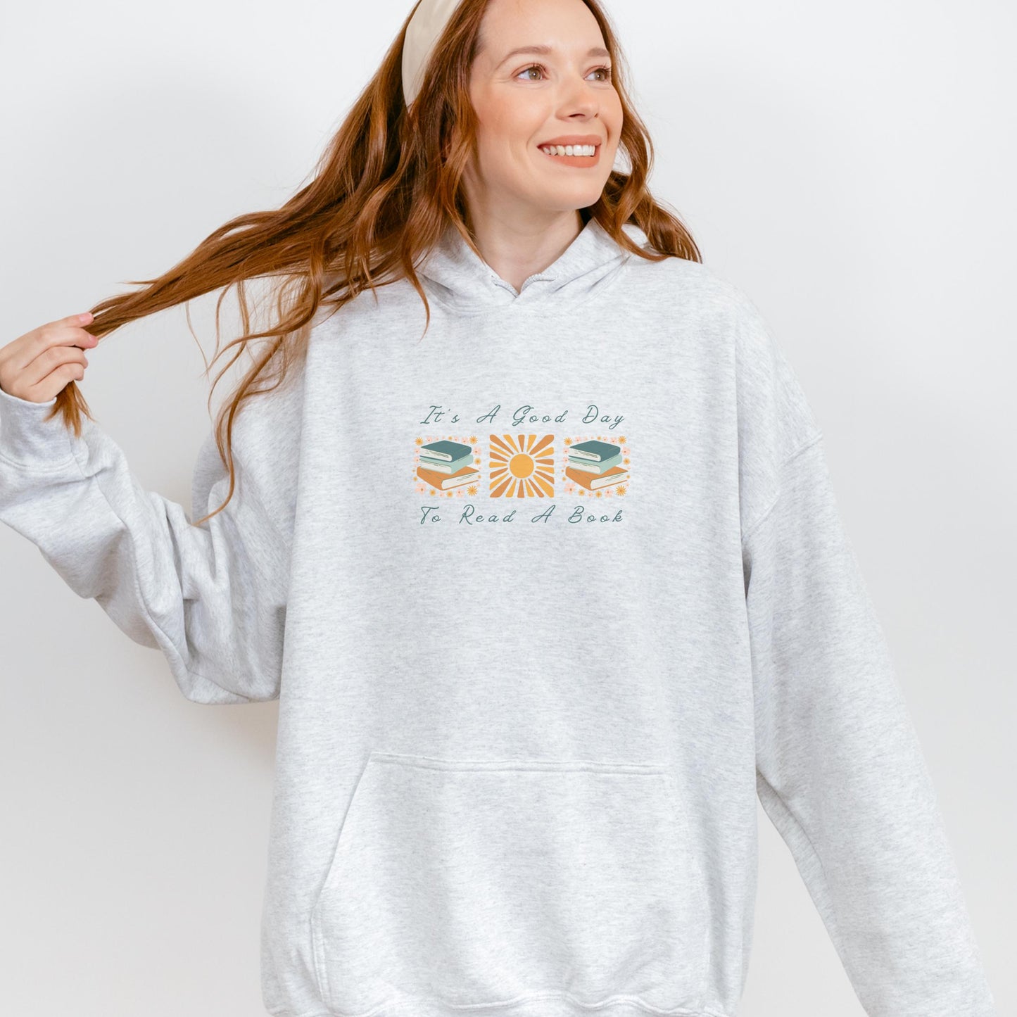 It's A Good Day To Read A Book Hoodie, Book lover Sweathirt Bookish Gifts Library Sweatshirt, Boho Sunshine Hoodie Literature Sweatshirt