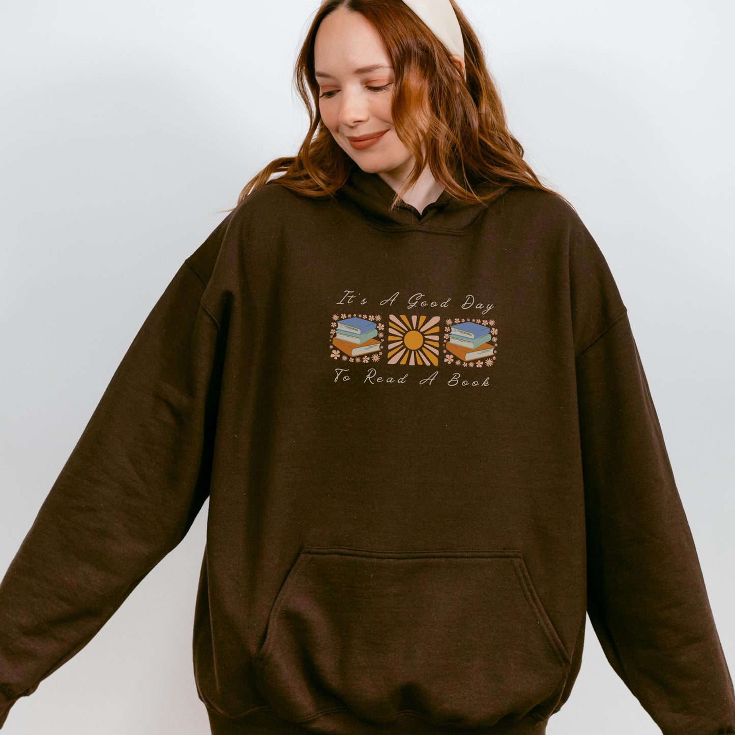 It's A Good Day To Read A Book Hoodie, Book lover Sweathirt Bookish Gifts Library Sweatshirt, Boho Sunshine Hoodie Literature Sweatshirt