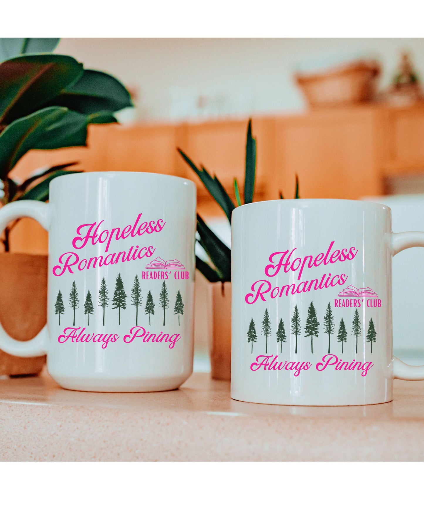 Hopeless Romantics Reader Club Mug, Book Lover Mug Pine Tree Fantasy Romance Reader Coffee Mug Romantasy Nature Bookish Mug Bookish Cup