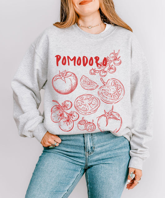 Italian Tomato Crewneck Sweatshirt, Pomodoro Italy Sweatshirt, Old Money Aesthetic Vegetable Shirt, Tomato Girl Chef Gift Foodie Shirt