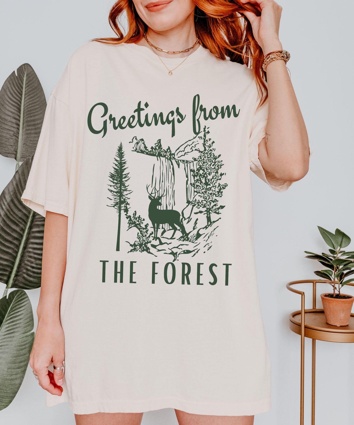 Waterfall Shirt Forest Core Naturecore Nature Lover Granola Girl Forest Animal Deer Sweatshirt Ecology Shirt Camping Tshirt Hiking Shirt