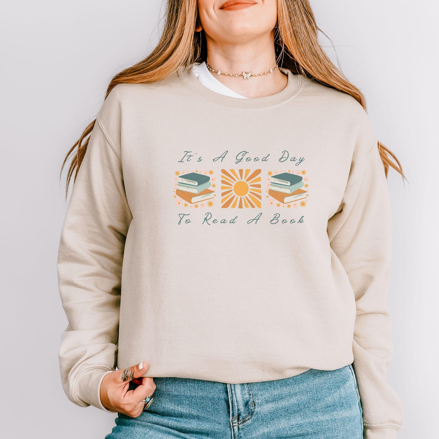 It's A Good Day To Read A Book Crewneck, Book lover Sweater Bookish Gifts Library Sweatshirt Read Sweatshirt Sun Shirt Bookish Things