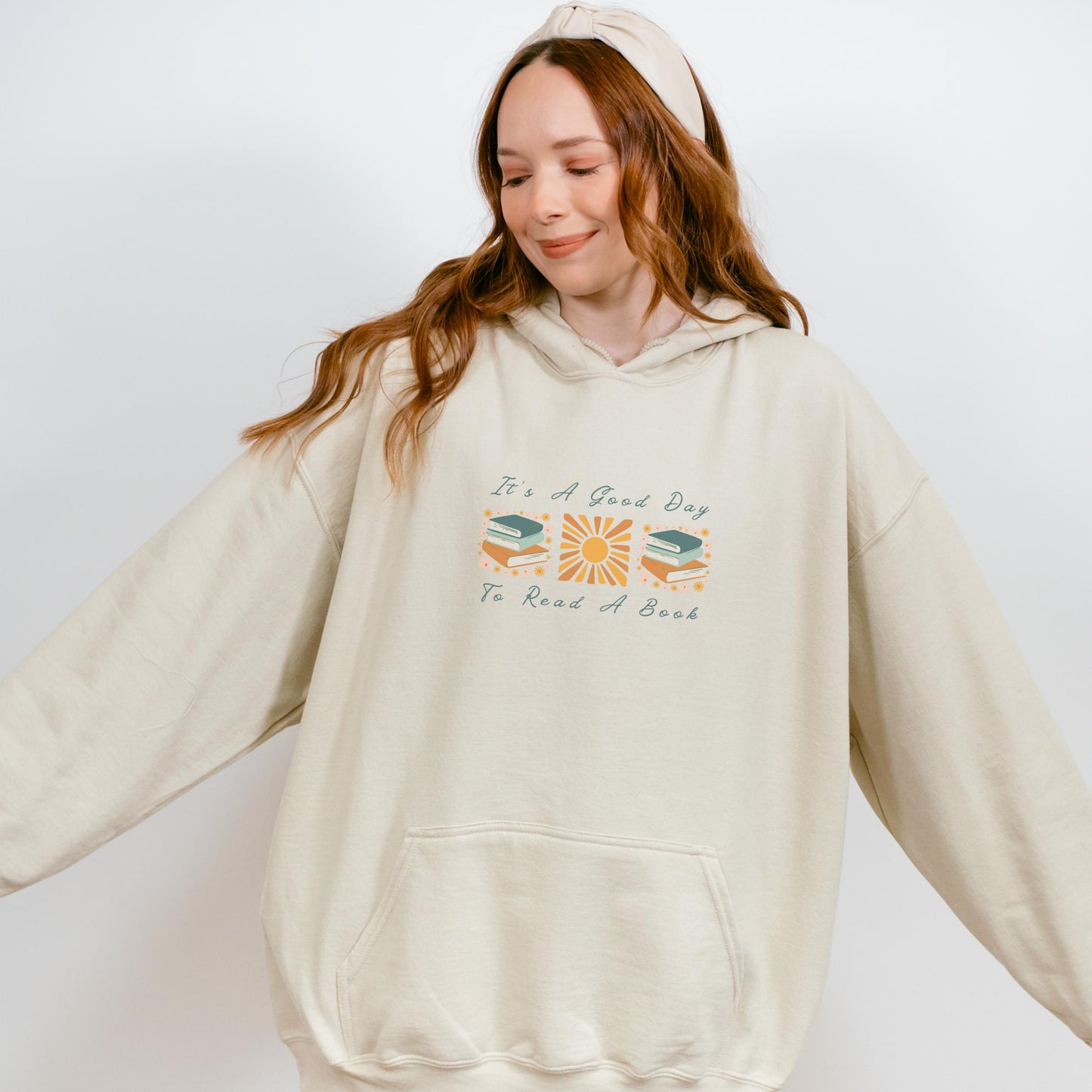 It's A Good Day To Read A Book Hoodie, Book lover Sweathirt Bookish Gifts Library Sweatshirt, Boho Sunshine Hoodie Literature Sweatshirt