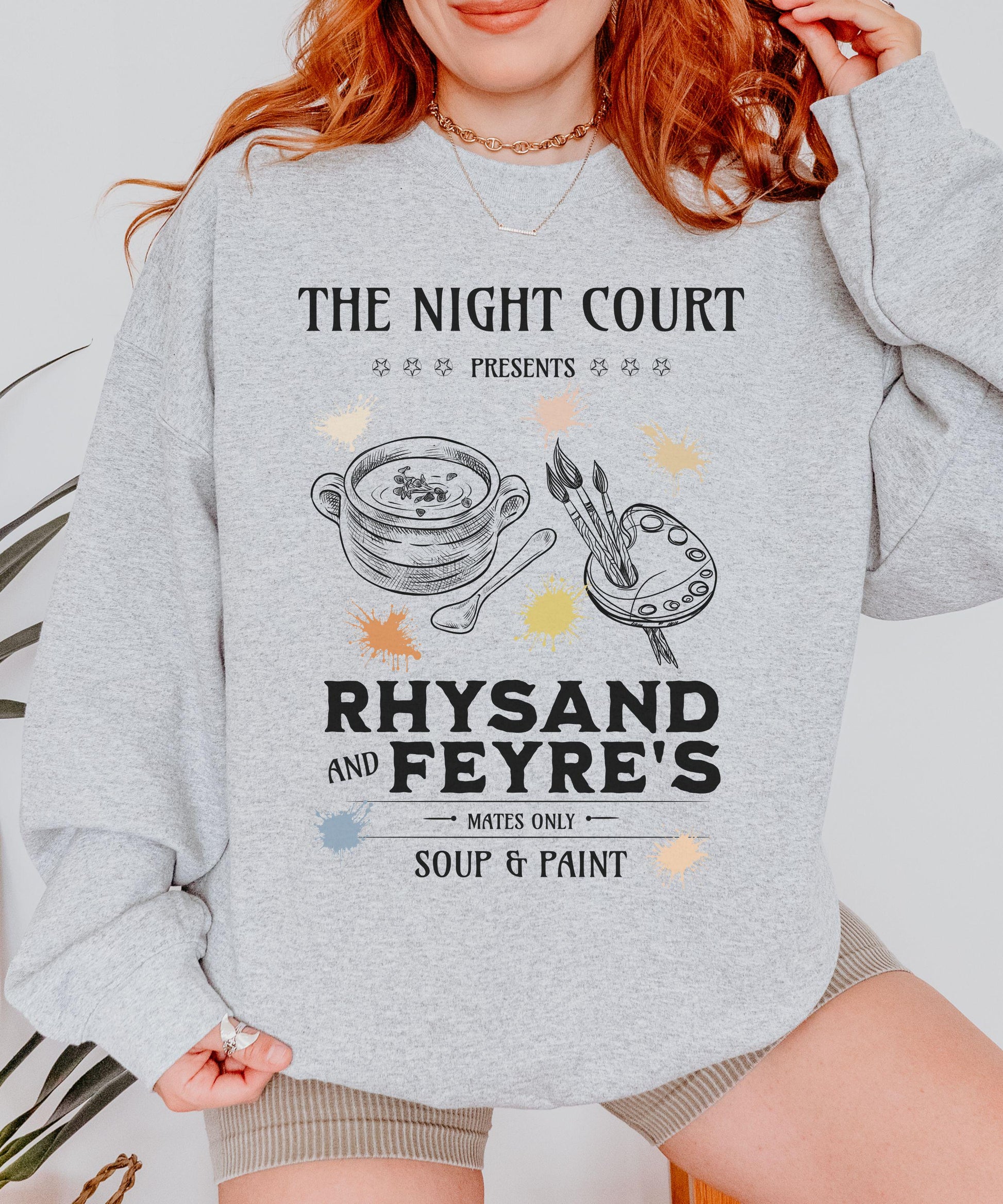 ACOMAF Rhysand and Feyre Soup and Paint Sweatshirt, Officially Licensed SJM Merch ACOTAR Sweatshirt, Night Court Bookish Shirt, Chapter 55