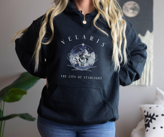 Velaris Hoodie, Officially Licensed SJM Merch Velaris Sweatshirt City of Starlight ACOMAF ACOTAR Shirt Rhysand Quote To The Stars Who Listen