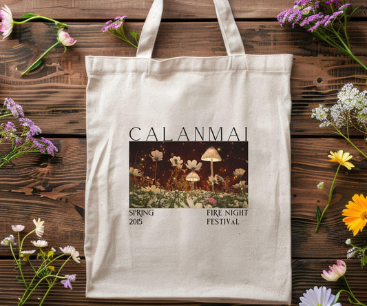 Calanmai Fire Night Festival Tote Bag, Officially Licensed Sarah J Maas Merch, ACOTAR Tote Bag Rhysand and Feyre A Court Of Thorns and Roses