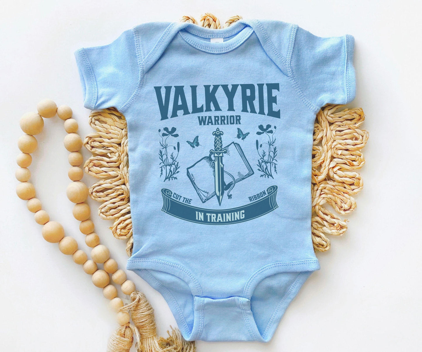 Valkyrie Warrior In Training Baby Bodysuit, Licensed SJM Merch, Nesta ACOSF ACOTAR Baby Clothes, Sarah J Maas Bookish Baby Shower Gifts