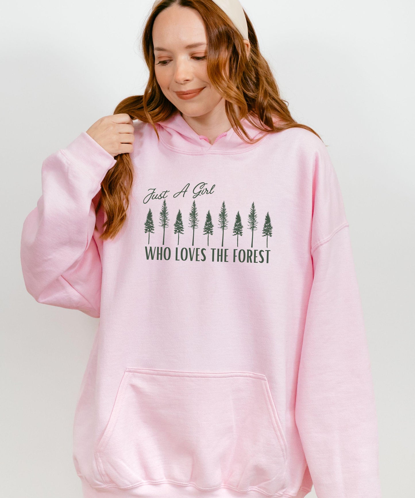 Nature Hoodie, Just a Girl Who Loves The Forest Sweatshirt Forest Core Hoodie Mountain Hiking Gift, Camping Aesthetic, Nature Lover Gift