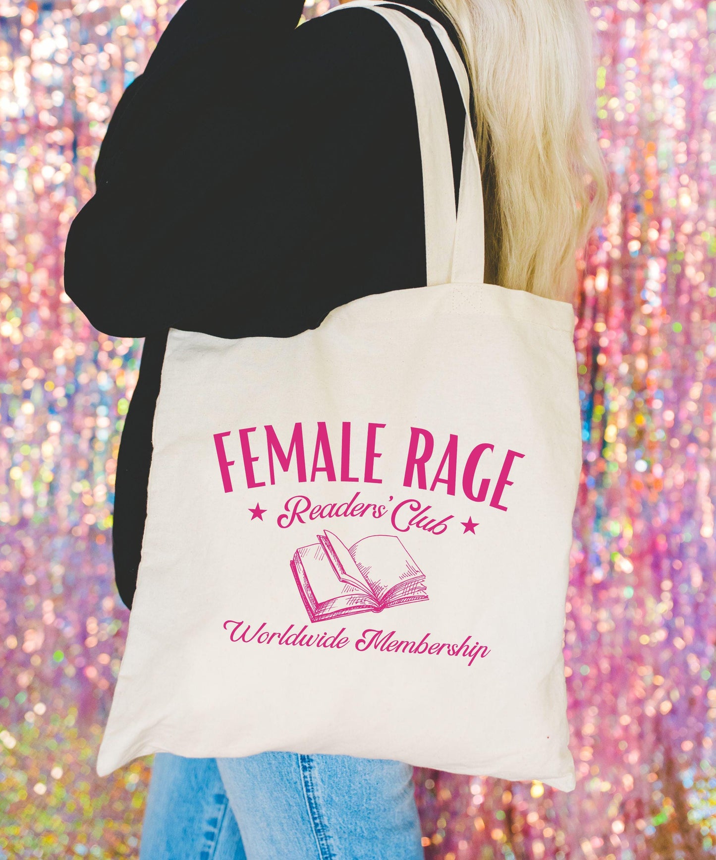 Female Rage Readers Club Tote Bag, Feminist Tote Leftist Gift Book Club Gifts Library Tote Women's Empowerment Book Core Reading Tote Bag