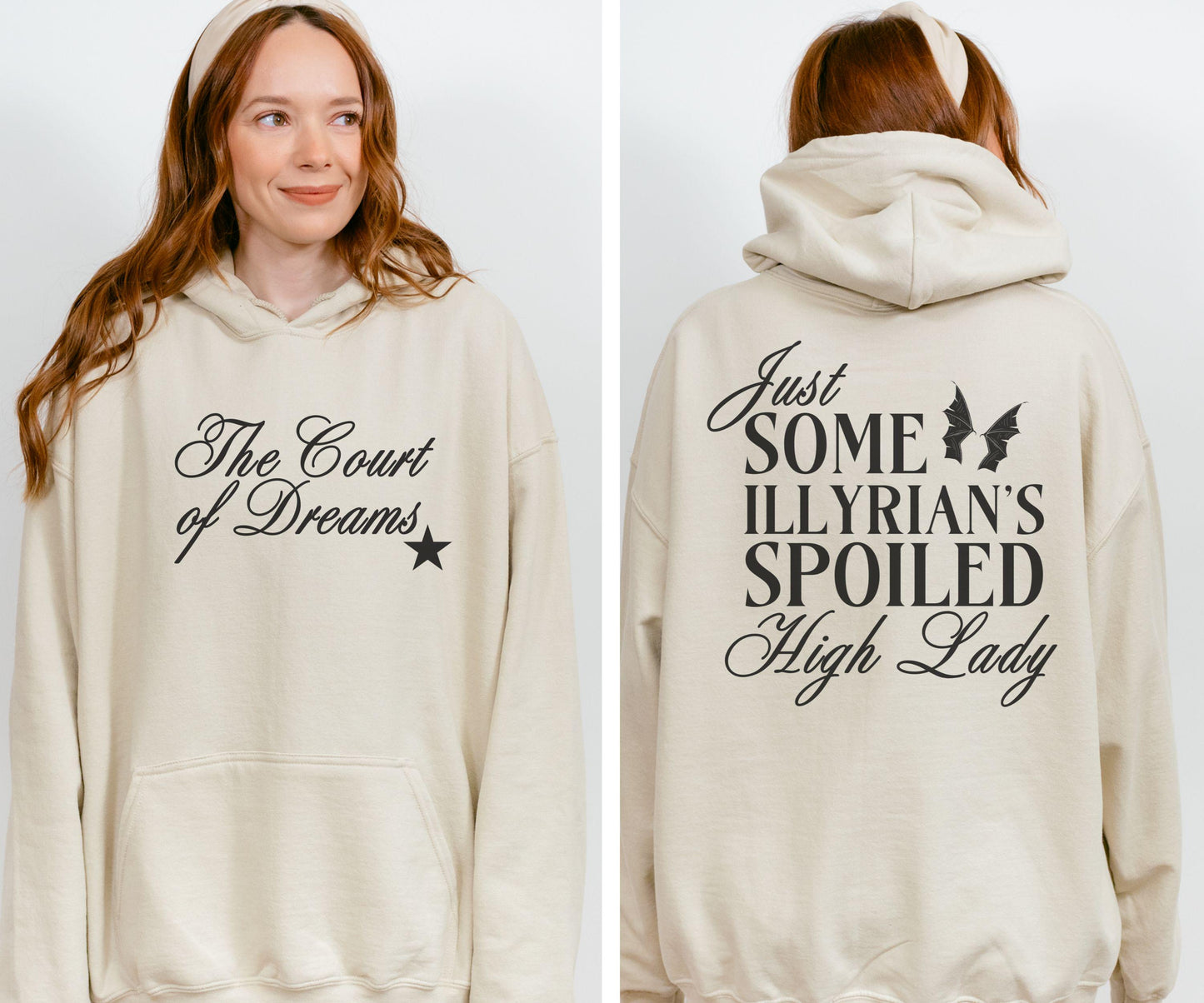 The Court of Dreams Illyrian Spoiled High Lady Hoodie, Licensed SJM Merch ACOMAF Sweatshirt Bat Boys Rhysand ACOTAR Merch Velaris Sweatshirt